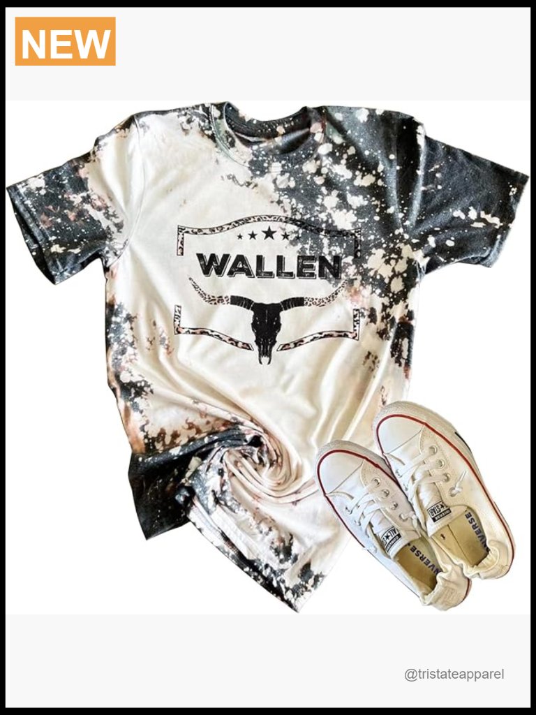 Retro Steer Skull Western T-Shirt Cowgirl Graphic Cowboy Tee Tops